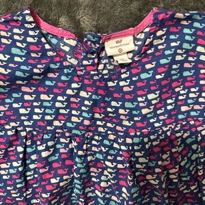 Vineyard Vines Blue and Pink Whale Pattern Top